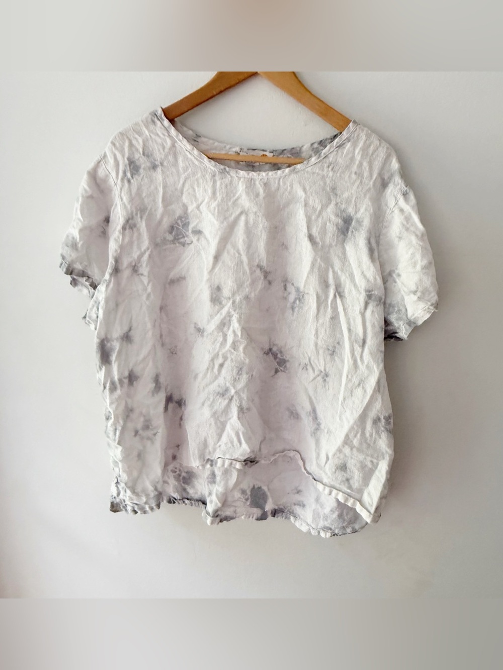 C&C California Women 100% Linen Tie Dye Oversized Top Sz 2X Boho Beachy Coastal